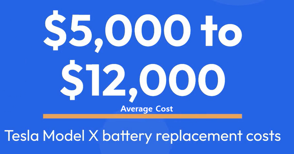 Average cost to replace Tesla Model X battery